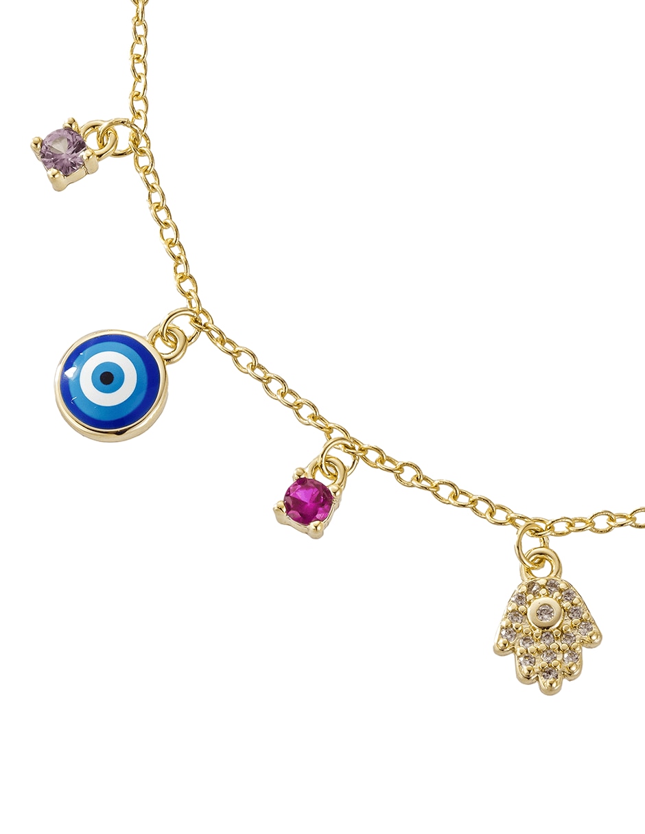 Pulsera Carmen Mía con zirconia acabado baño de oro 14 K 2