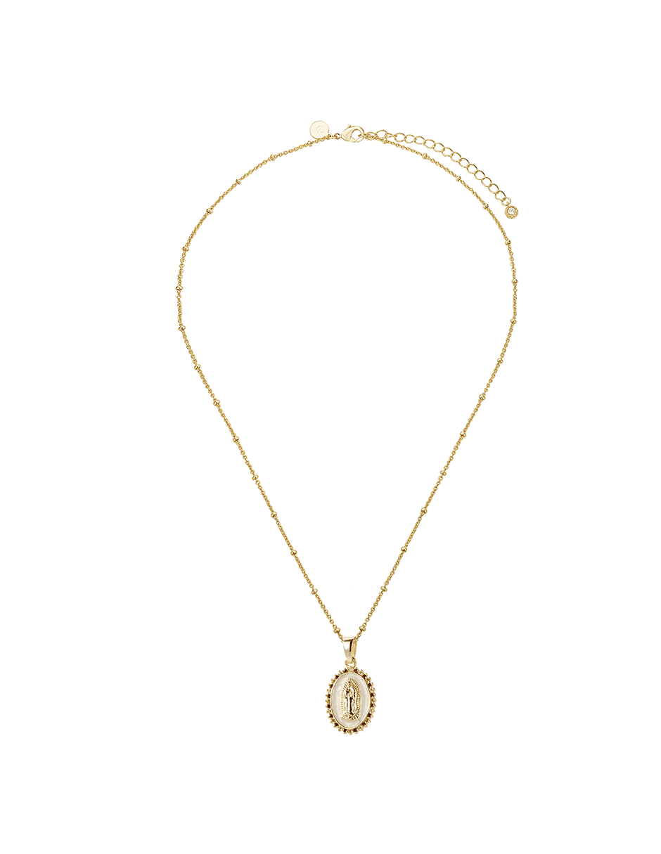 Collar ovalado con acabado baño de oro 14 K