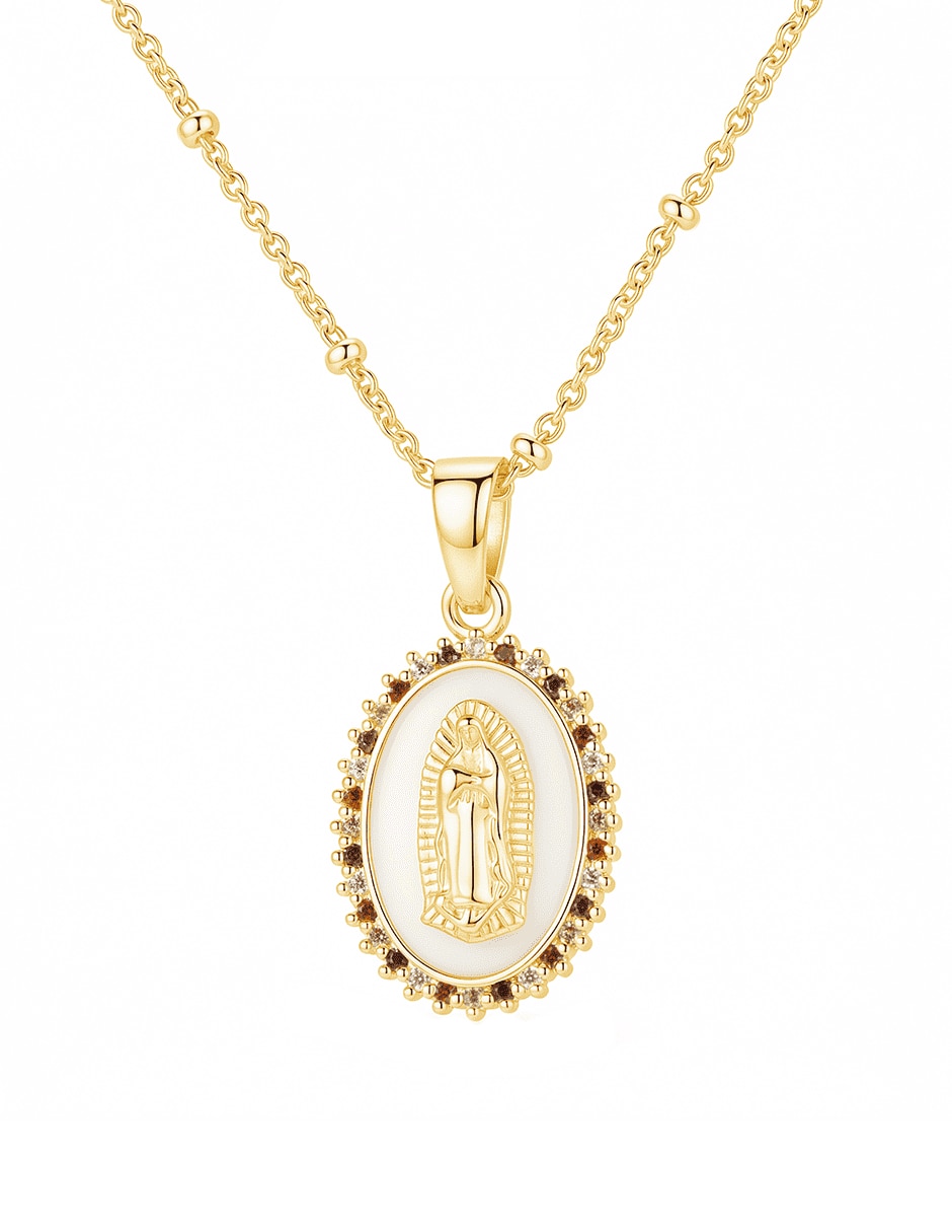 Collar ovalado con acabado baño de oro 14 K 4