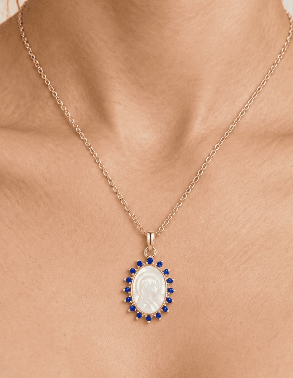 Collar ovalado Carnen Mía con acabado baño de oro 14 K 4