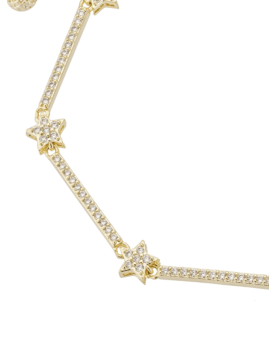 Pulsera con zirconia acabado baño de oro 14 K 2