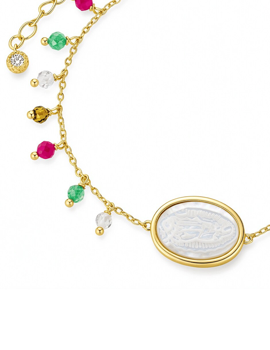 Pulsera con zirconia acabado baño de oro 14 K 3