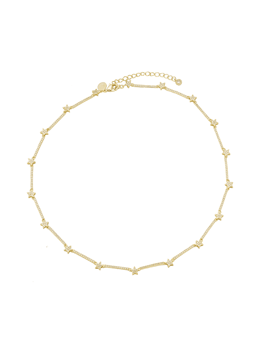 Collar de estrella con acabado baño de oro 14 K
