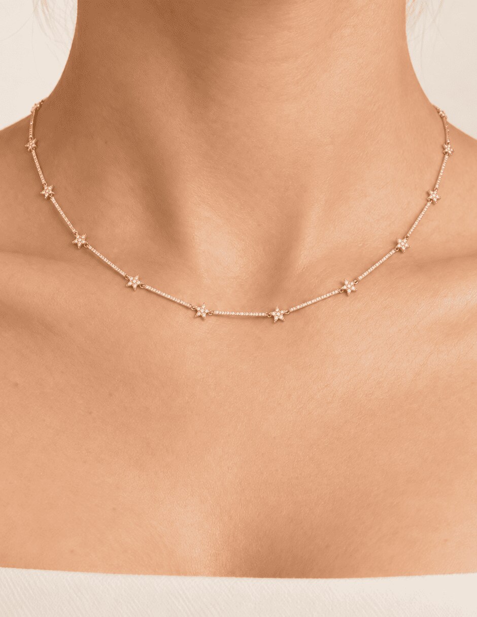 Collar de estrella con acabado baño de oro 14 K 3
