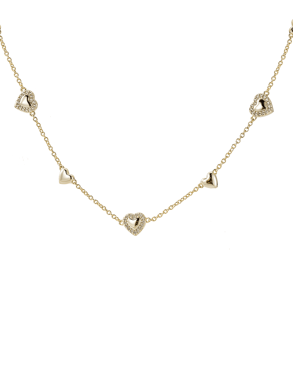 Collar de corazón con acabado baño de oro 14 K 2