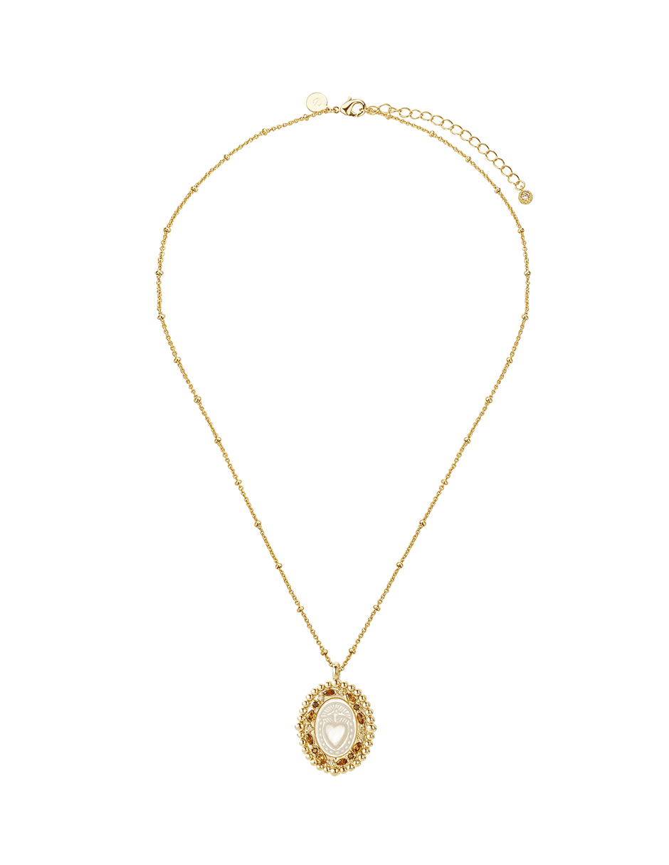 Collar ovalado con acabado baño de oro 14 K