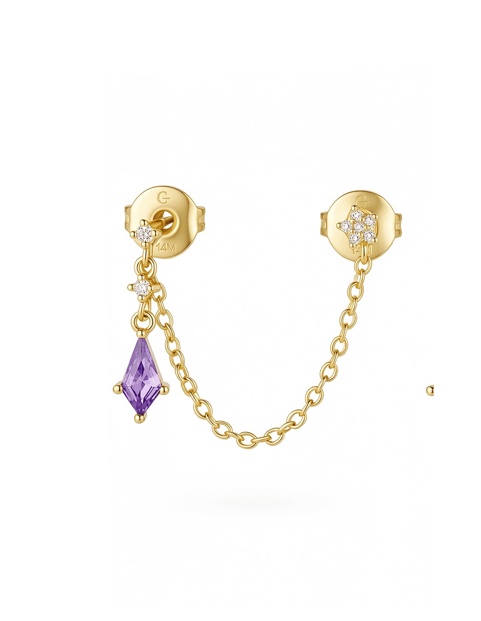 Piercing de estrella con acabado baño de oro 14 K zirconia Piercing de estrella con acabado baño de oro 14 K zirconia