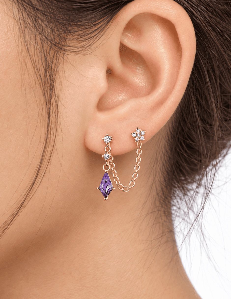 Piercing de estrella con acabado baño de oro 14 K zirconia 4
