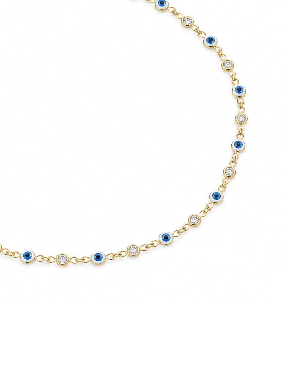 Pulsera con zirconia cabado baño de oro 14 K 2