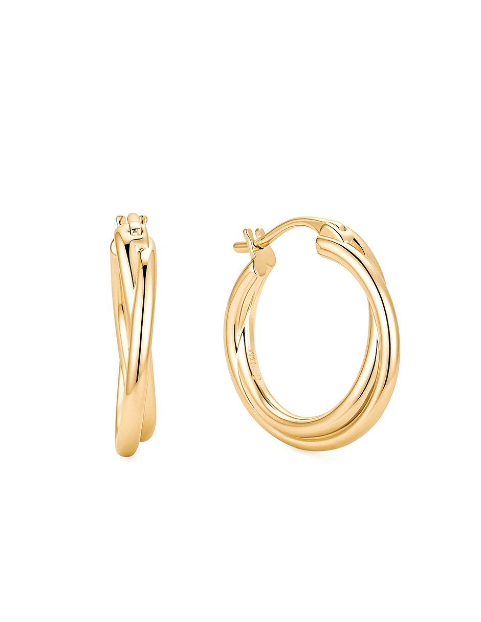 Arracadas con acabado baño de oro 14 K Arracadas con acabado baño de oro 14 K