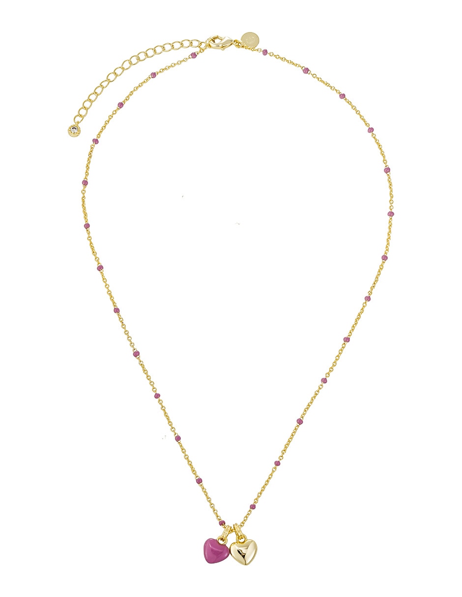 Collar de corazón con acabado baño de oro 14 K