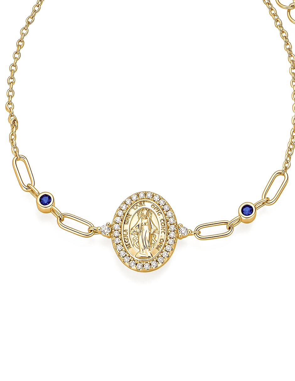 Pulsera Camela Mía con zirconia acabado de oro 14 K