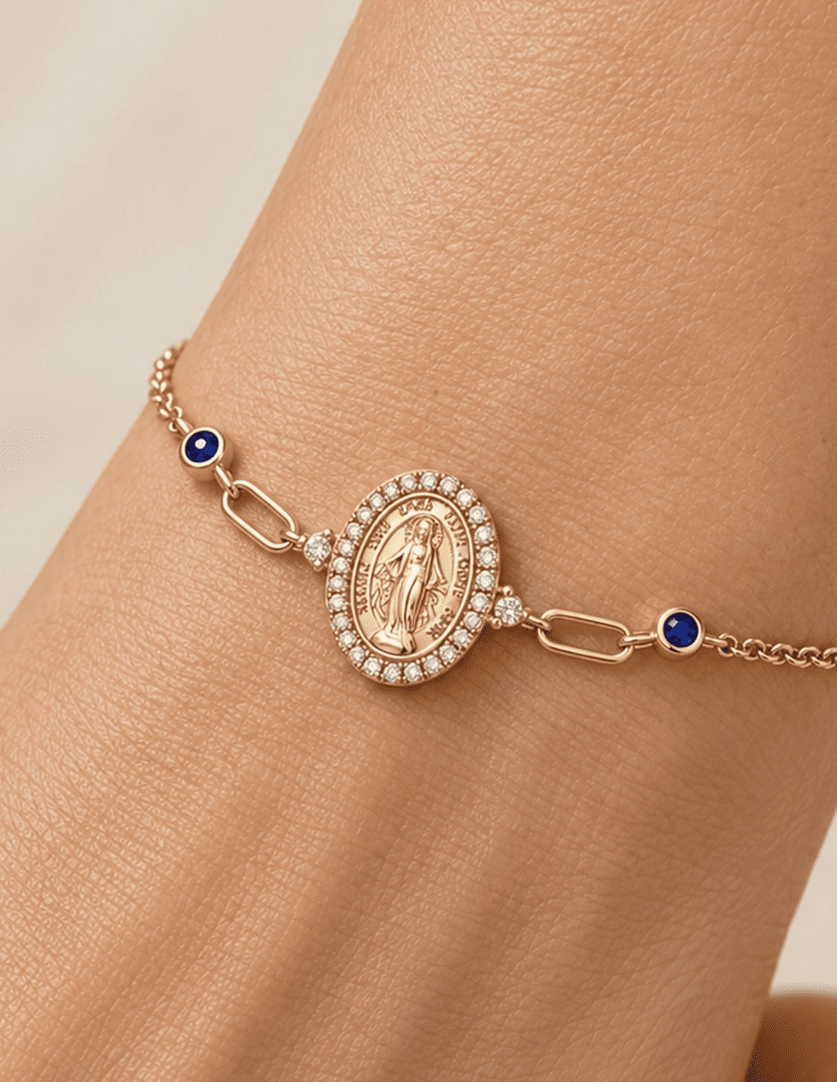 Pulsera Camela Mía con zirconia acabado de oro 14 K 3