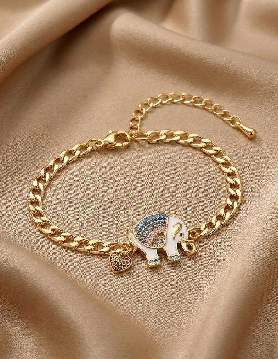 Pulsera de oro amarillo con zirconia 18 k 2