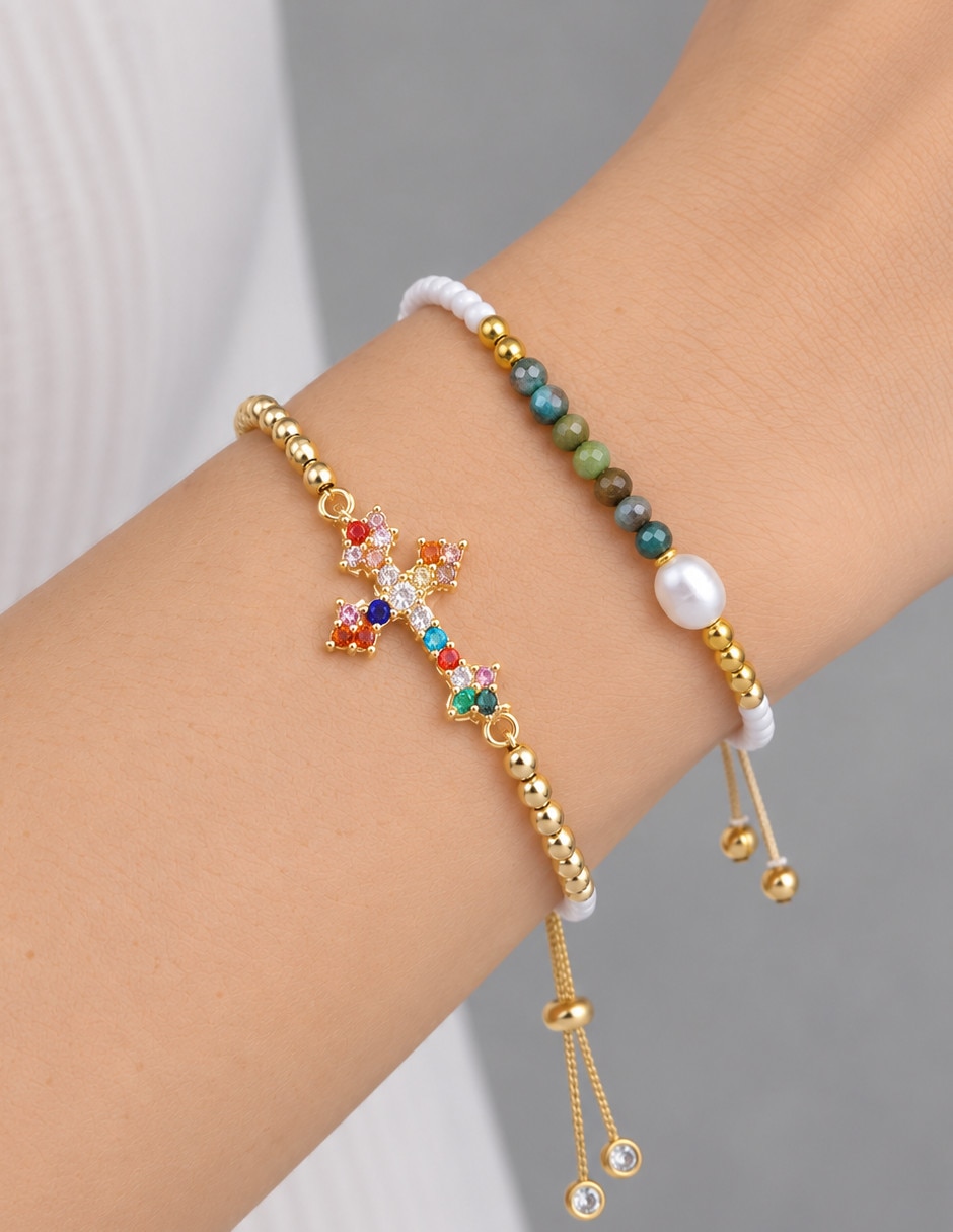 Set de pulsera de oro amarillo 18 k 2