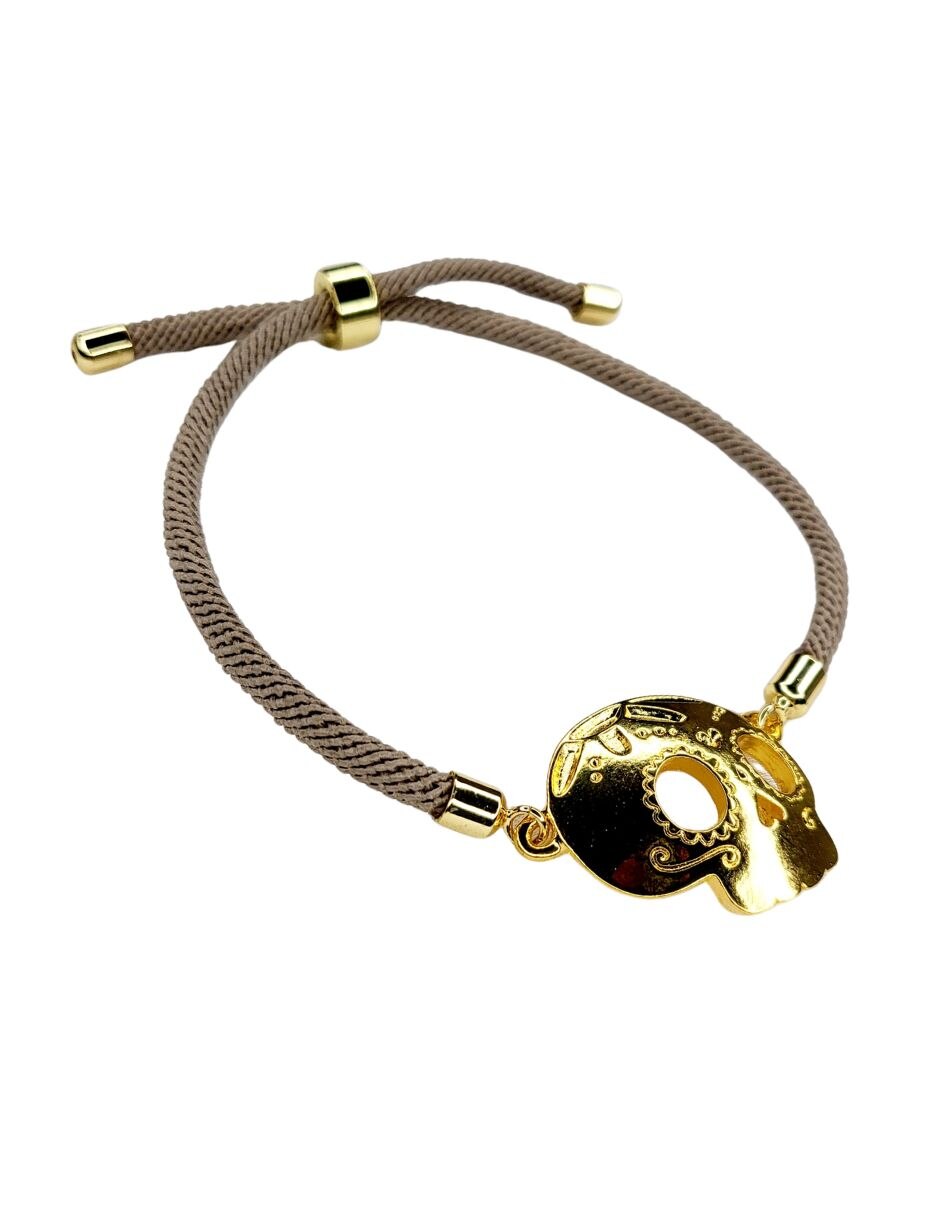 Pulsera con 24 k día de muertos acabado chapa de oro 2