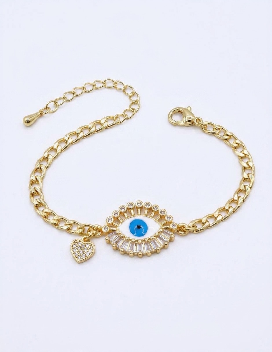 Pulsera de oro amarillo con zirconia 18 K acabado chapa de oro Pulsera de oro amarillo con zirconia 18 K acabado chapa de oro