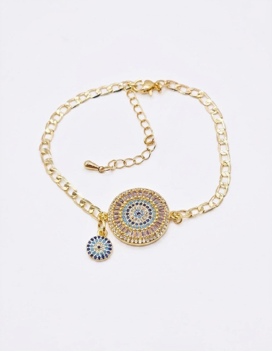 Pulsera de oro amarillo 18 K acabado chapa de oro Pulsera de oro amarillo 18 K acabado chapa de oro
