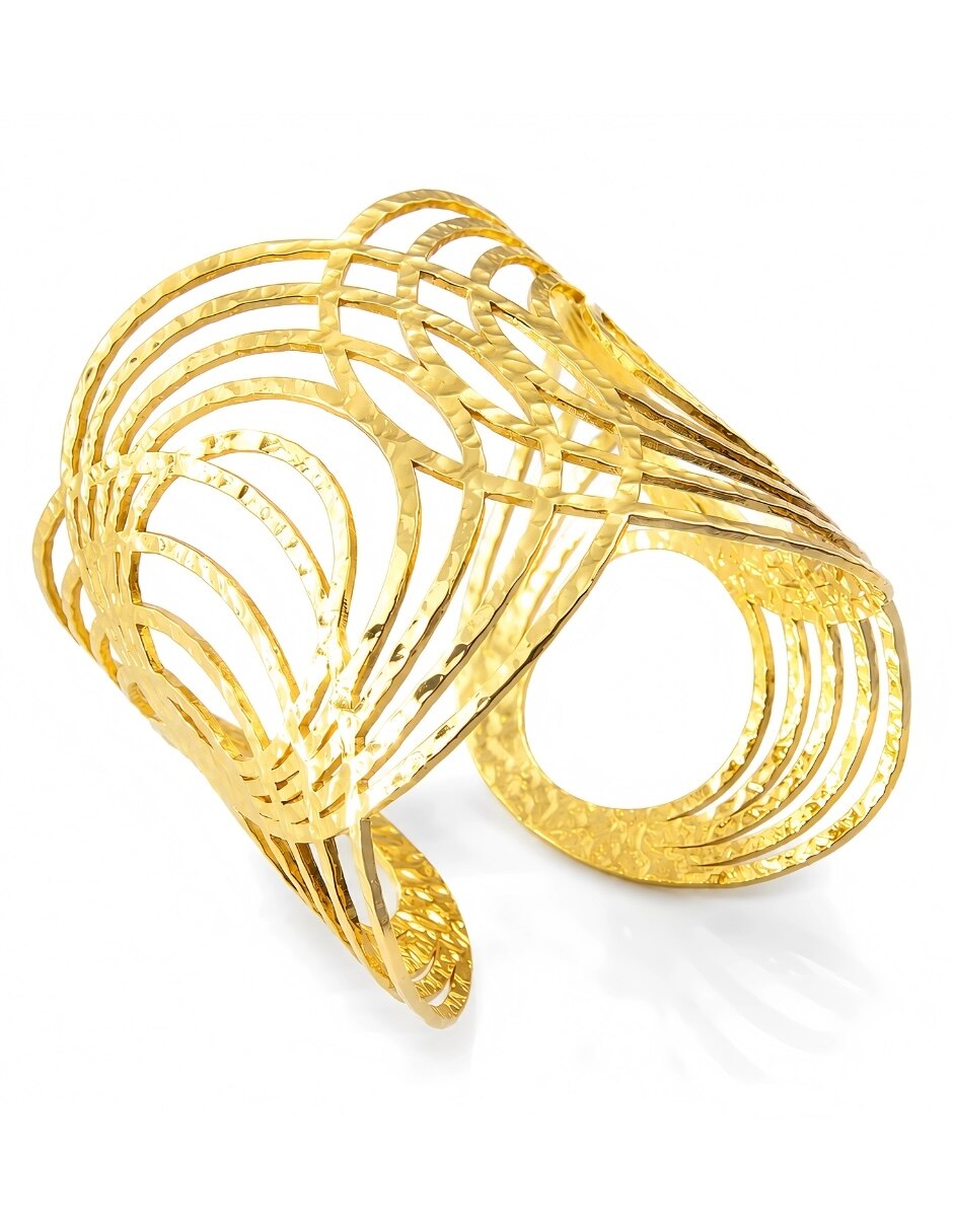 Brazalete con Ondara acabado baño de oro 4