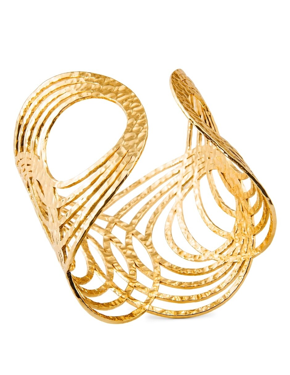 Brazalete con Ondara acabado baño de oro 5