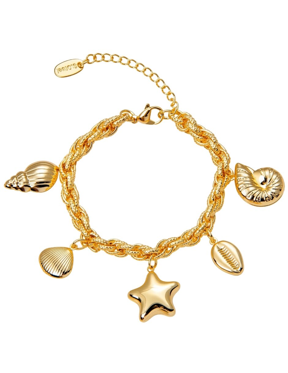 Pulsera con Marevia acabado baño de oro Pulsera con Marevia acabado baño de oro