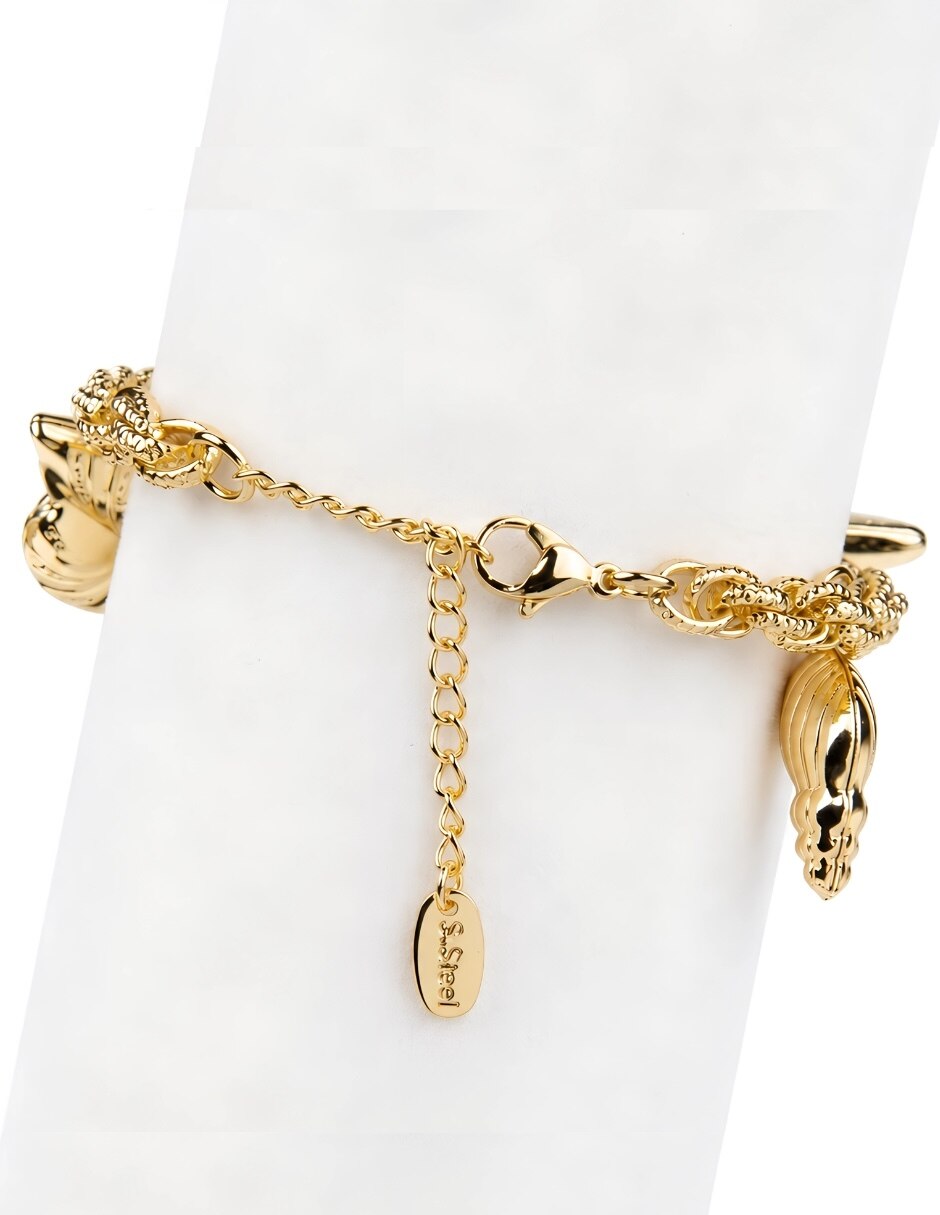 Pulsera con Marevia acabado baño de oro 3