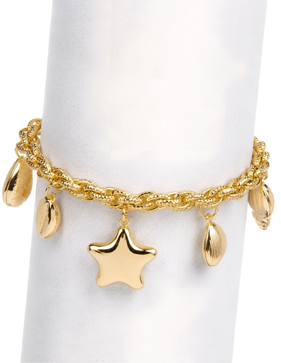 Pulsera con Marevia acabado baño de oro 4