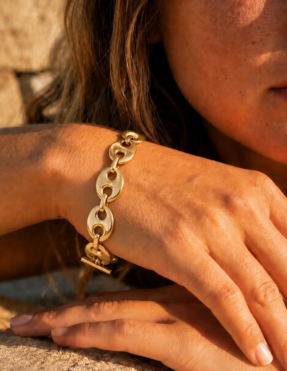 Pulsera Marena acabado baño de oro 7