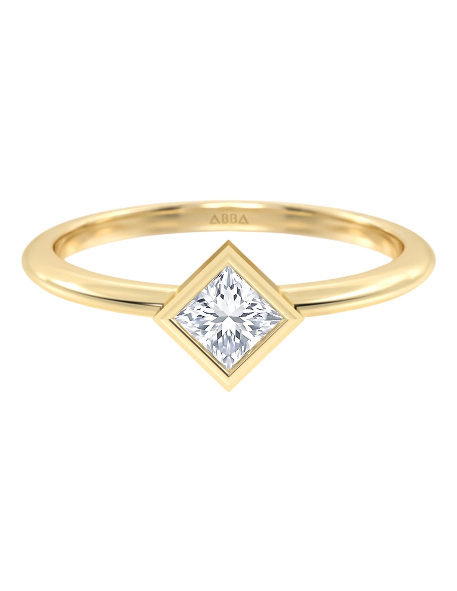 Anillo de rombo 10 k de oro zirconia brillante Anillo de rombo 10 k de oro zirconia brillante