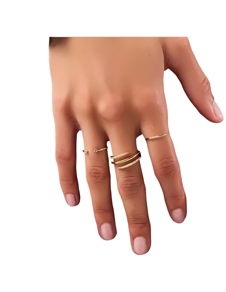 Anillo con gema de espiral P 925 de plata circonita brillante