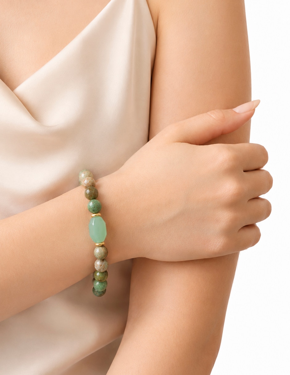 Pulsera con turquesa Piedra Natural acabado pulido 3