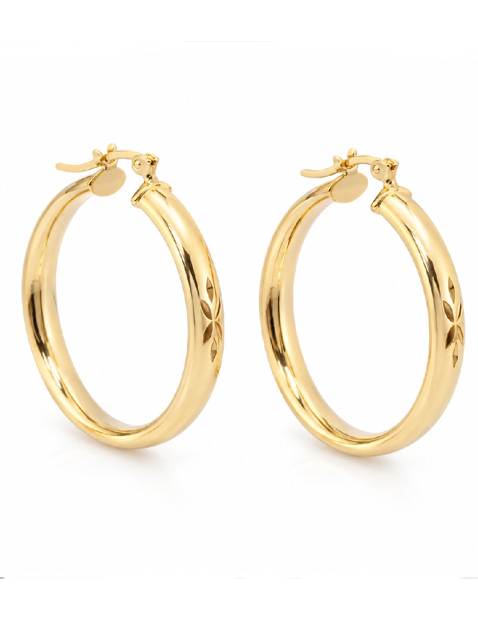 Arracadas de oro 18 k con acabado chapa de oro