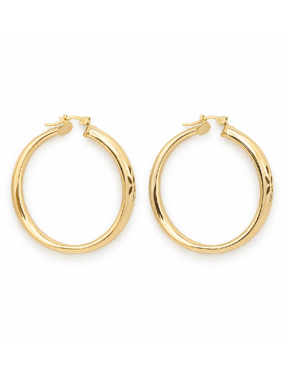 Arracadas de oro 18 k con acabado chapa de oro