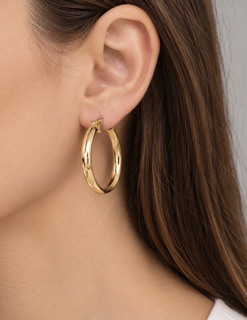 Arracadas de oro 18 k con acabado chapa de oro