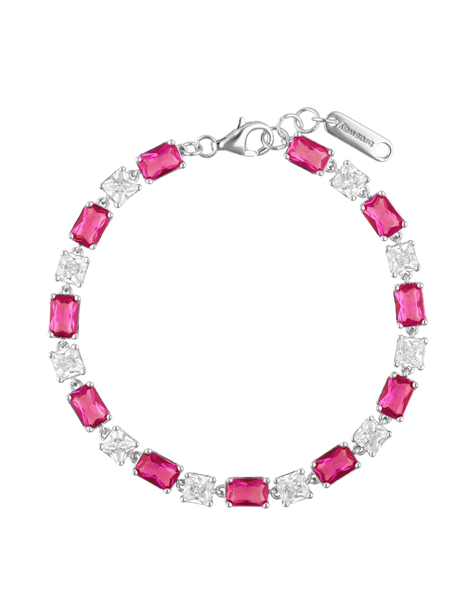 Pulsera de plata con circonita fancy passion ruby