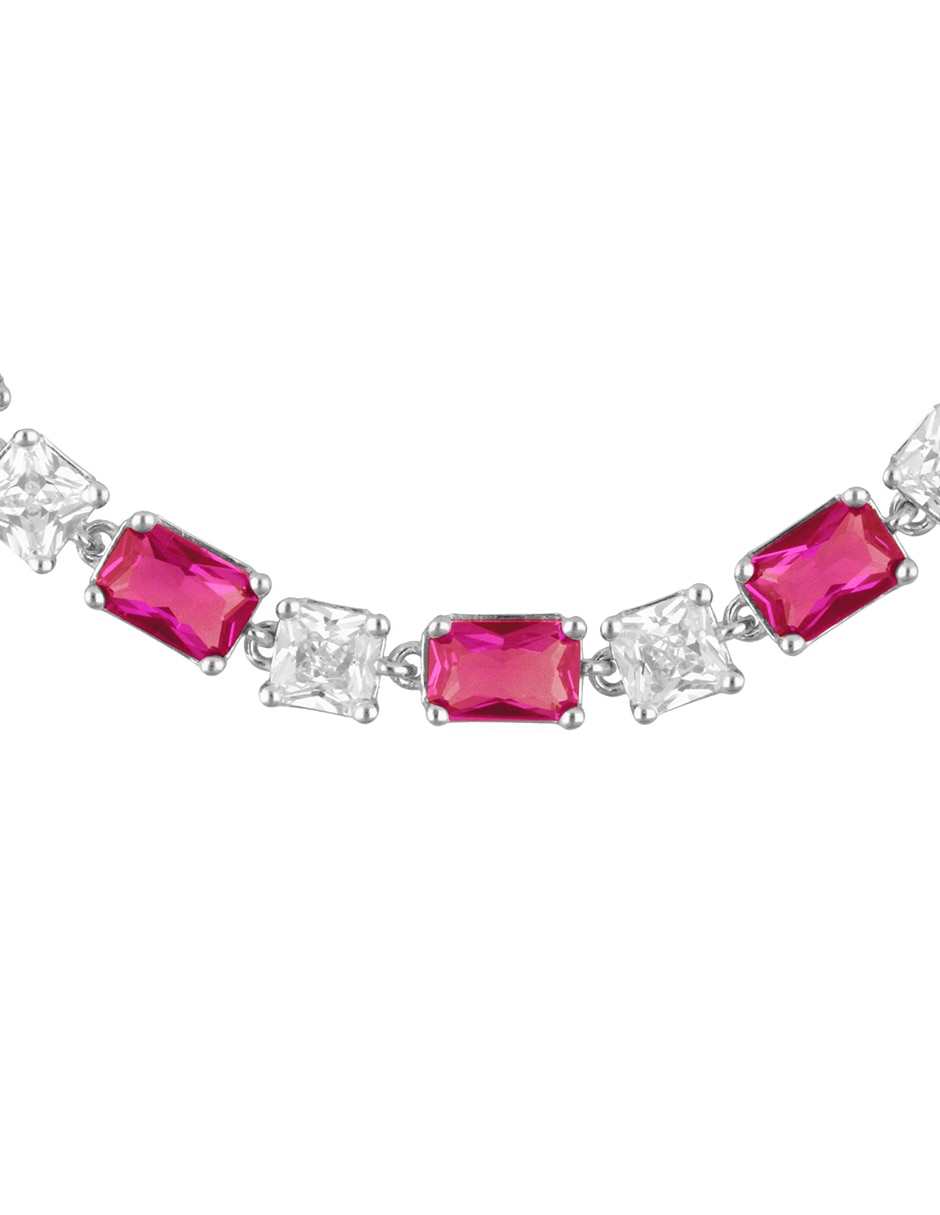 Pulsera de plata con circonita fancy passion ruby