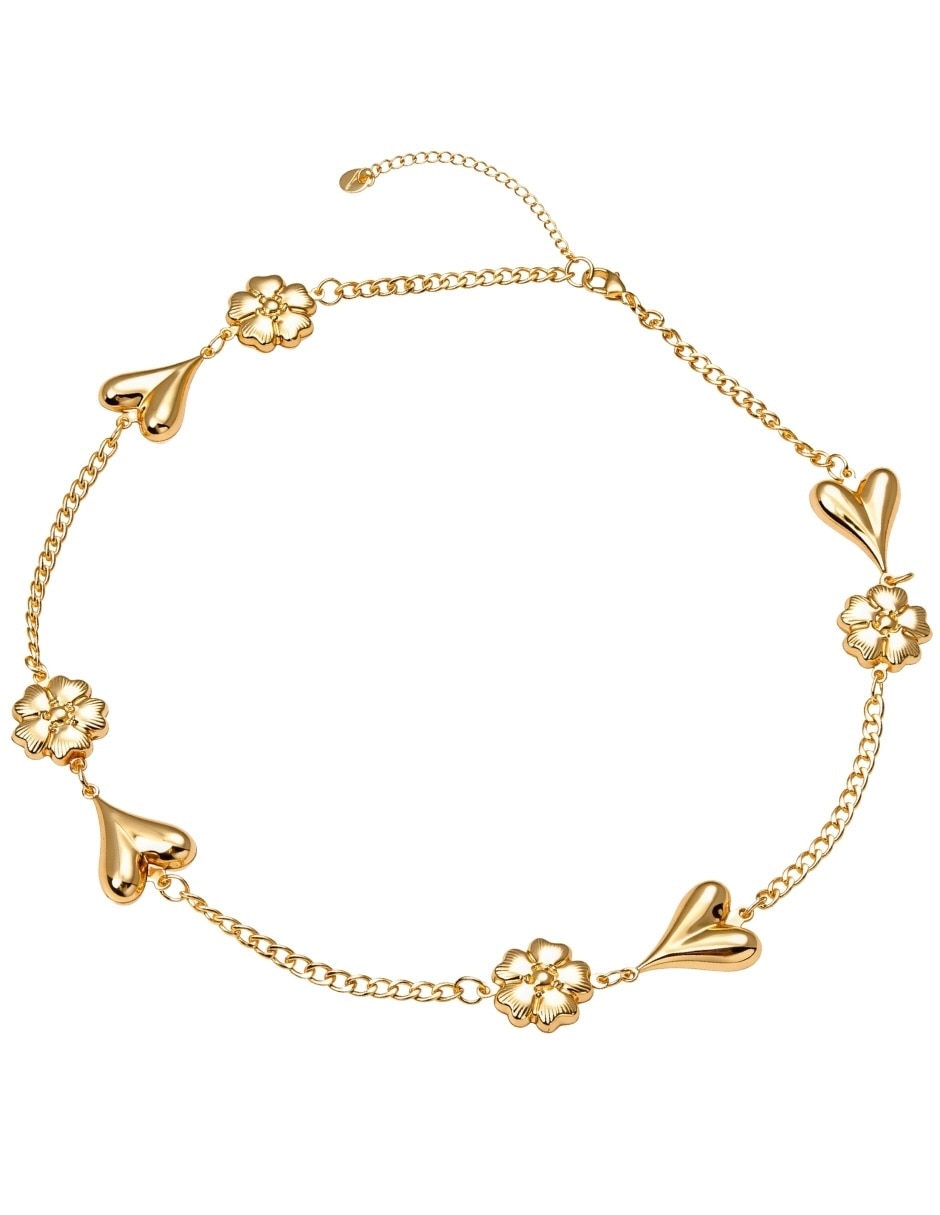 Collar floré de acero inoxidable