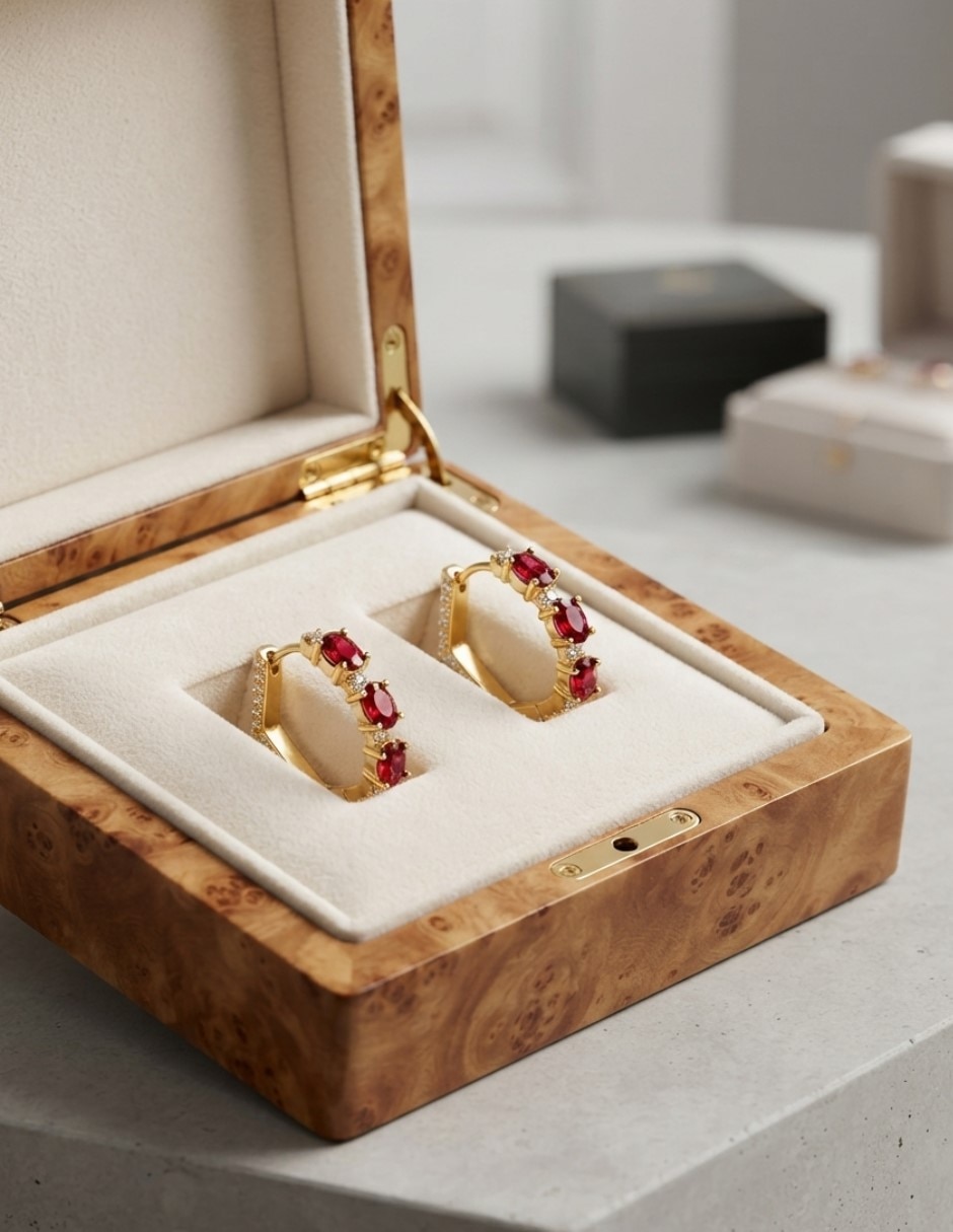 Arracadas de hexagonal de oro laminado 14 K con acabado brillante 5