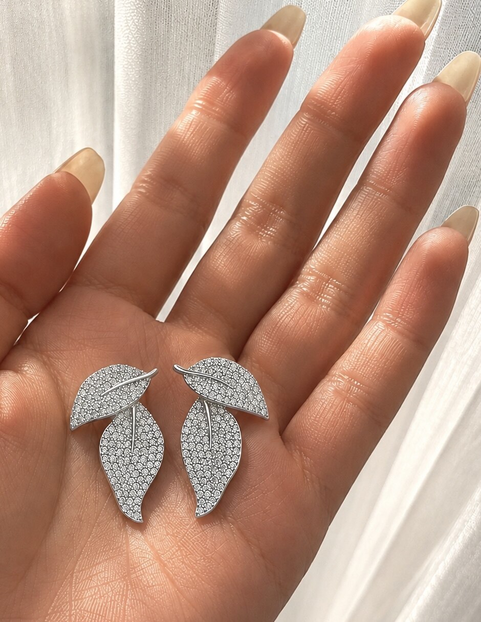 Broqueles sylva con acabado baño zirconia 6