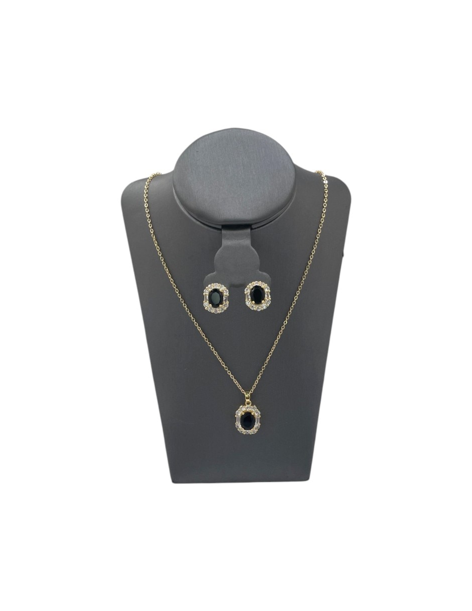 Aretes y collar de (si aplica) ' de Acero inoxidable Sin kilataje Zirconia Aretes y collar de (si aplica) ' de Acero inoxidable Sin kilataje Zirconia