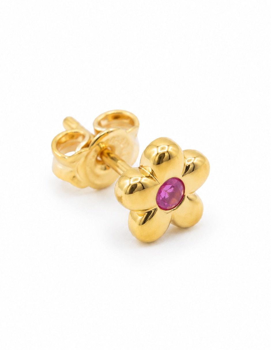 Broqueles de chapa de oro 18 k con acabado chapa de oro zirconia