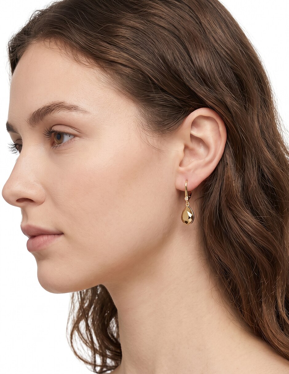 Aretes cortos mallandra con acabado liso 3