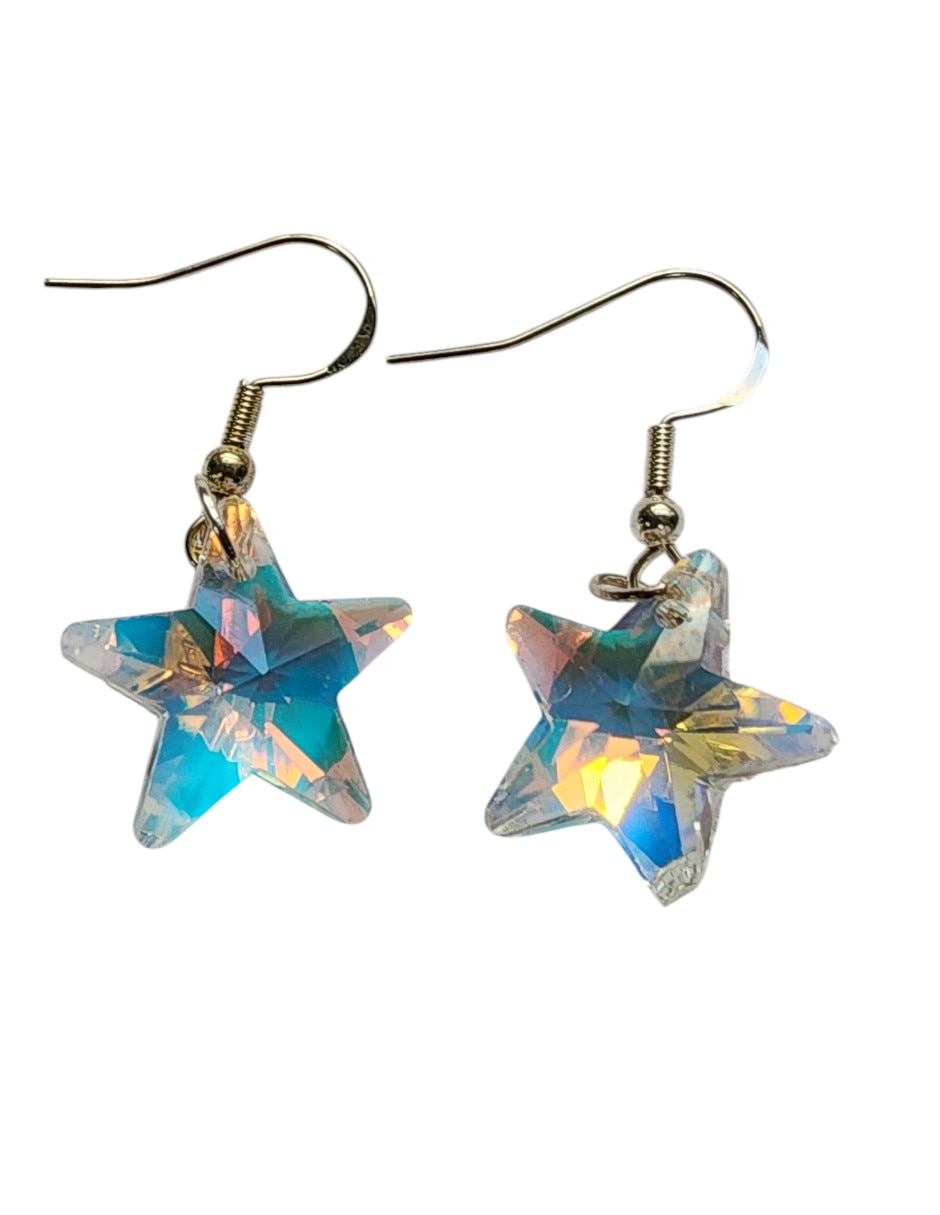 Aretes largos de estrella Limerenca by Claudia Herrera Estrella tornasol de plata p925 con acabado Brillante zirconia Aretes largos de estrella Limerenca by Claudia Herrera Estrella tornasol de plata p925 con acabado Brillante zirconia