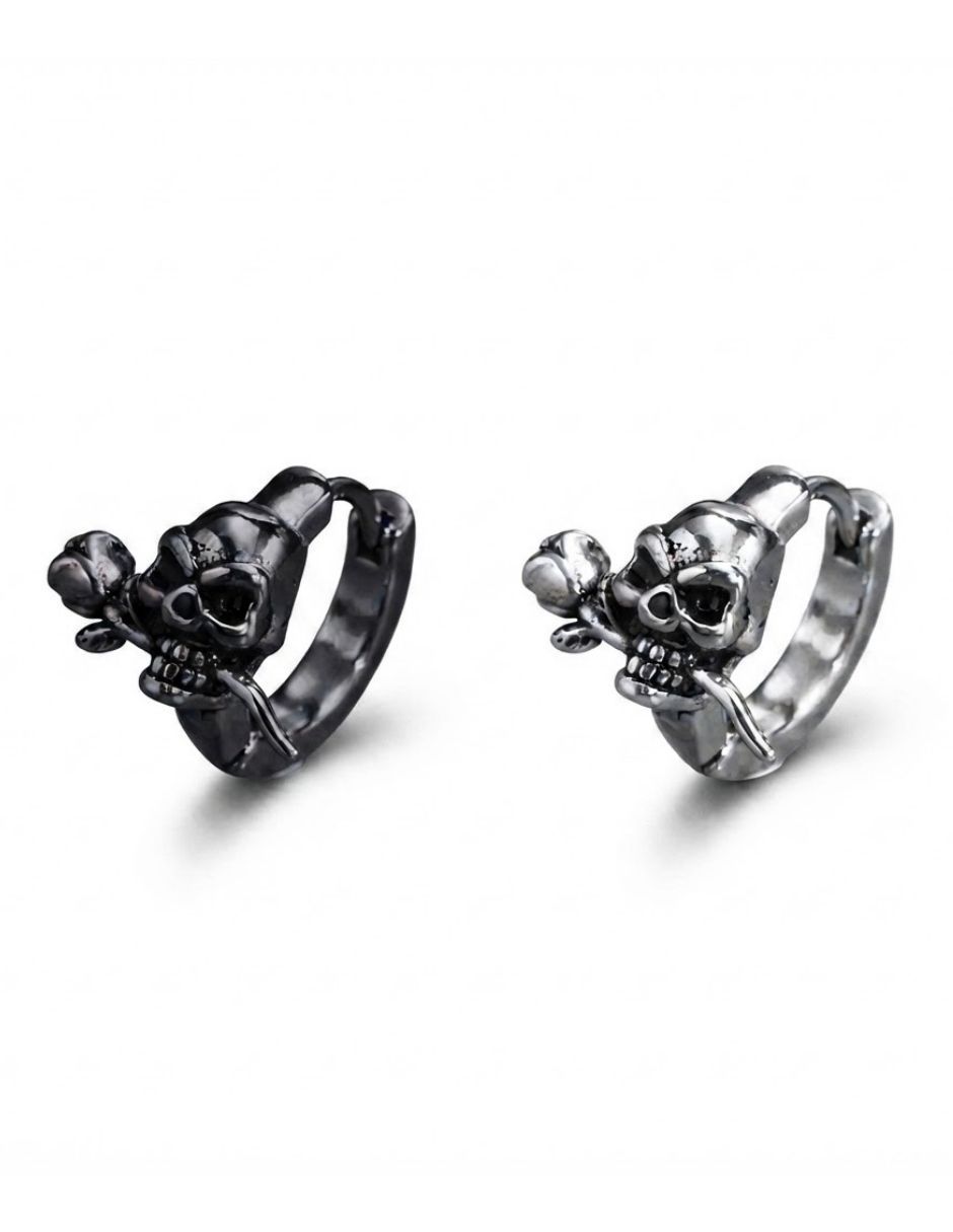 Aros de calaveras de acero inoxidable con acabado brillante