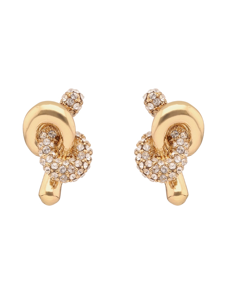 Aretes cortos brady con acabado pavé cristal 2