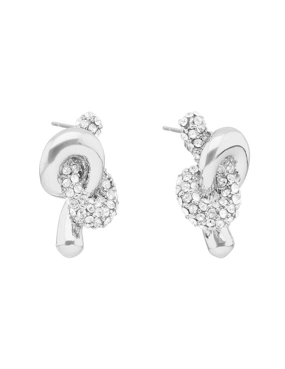 Aretes cortos brady con acabado pavé cristal
