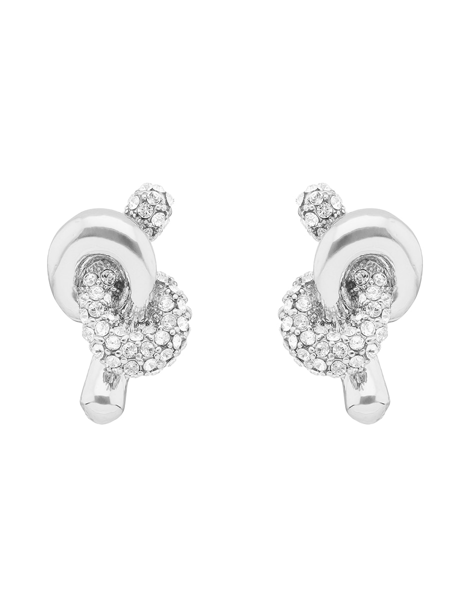 Aretes cortos brady con acabado pavé cristal 2