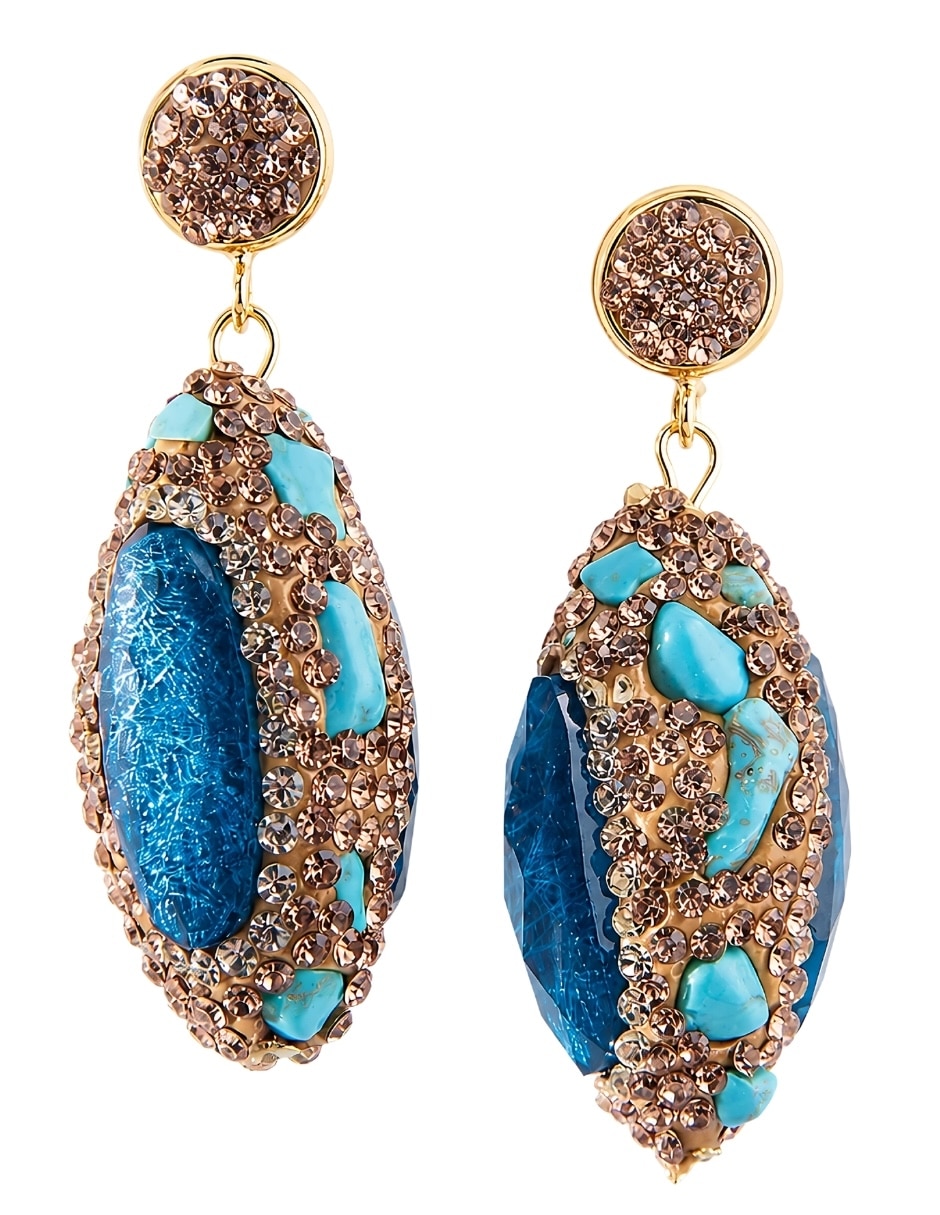 Broqueles nerina de bronce con acabado brillante cristal