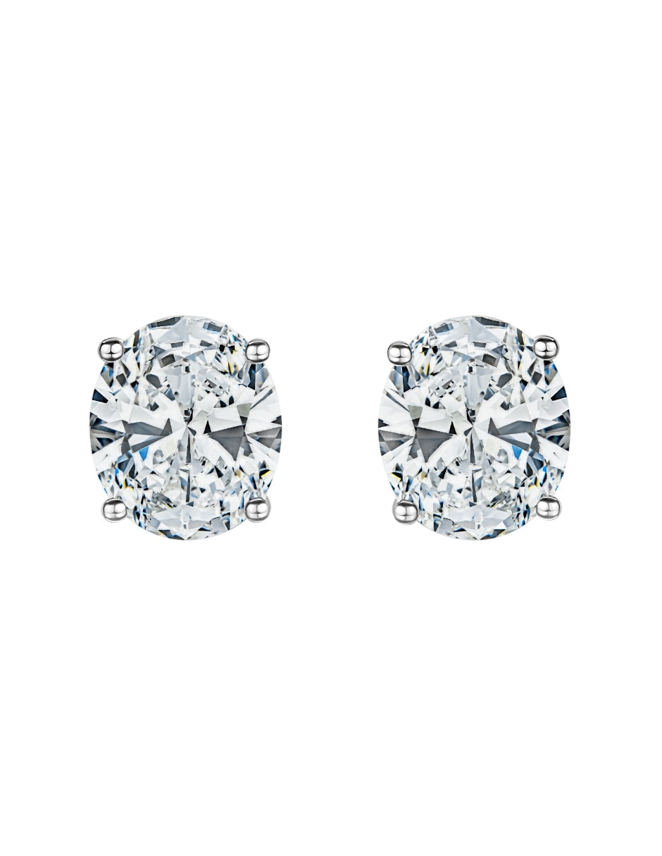 Broqueles de plata p 925 con acabado brillante zirconia