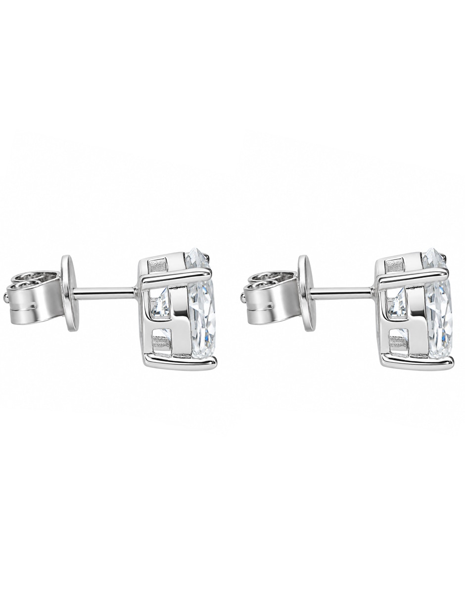 Broqueles de plata p 925 con acabado brillante zirconia 2